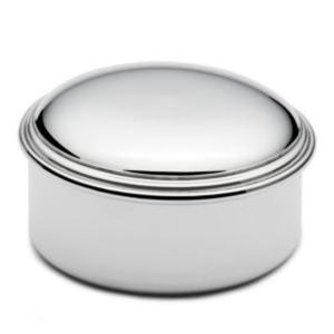 Empire Silver Shiny Pewter Round Jewelry Box BNIB